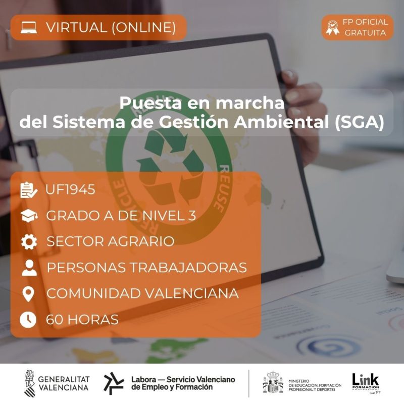 Curso de Puesta en marcha de Sistema de Gestión Ambiental para trabajadores - Link Formación