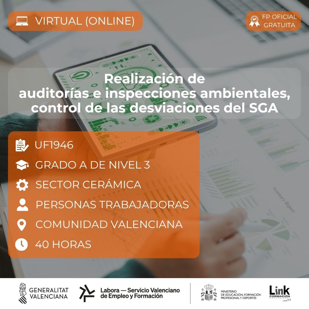 Curso de Realización de Auditorías e Inspecciones ambientales, control de las desviaciones del SGA para trabajadores - Link Formación
