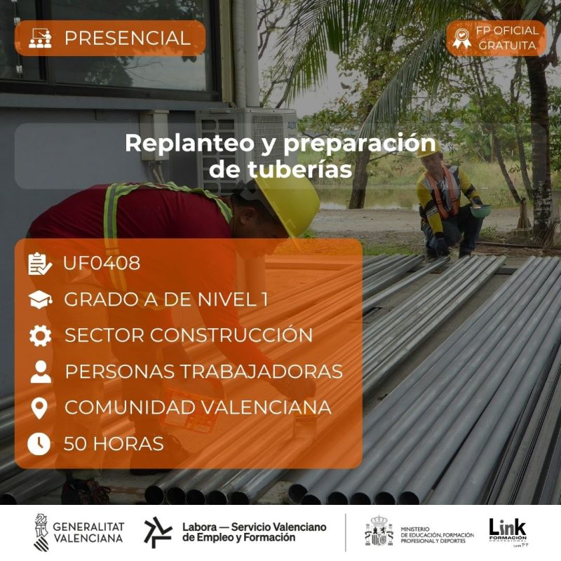 Curso de Replanteo y preparación de tuberías para trabajadores - Link Formación