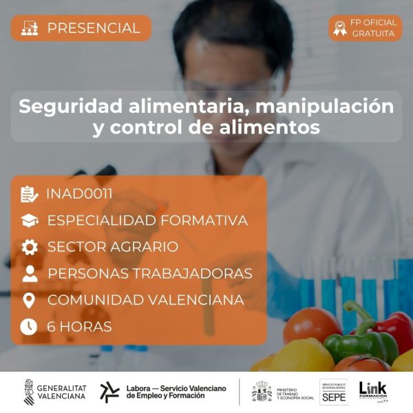 Curso de Seguridad alimentaria, manipulación y control de alimentos para trabajadores - Link Formación