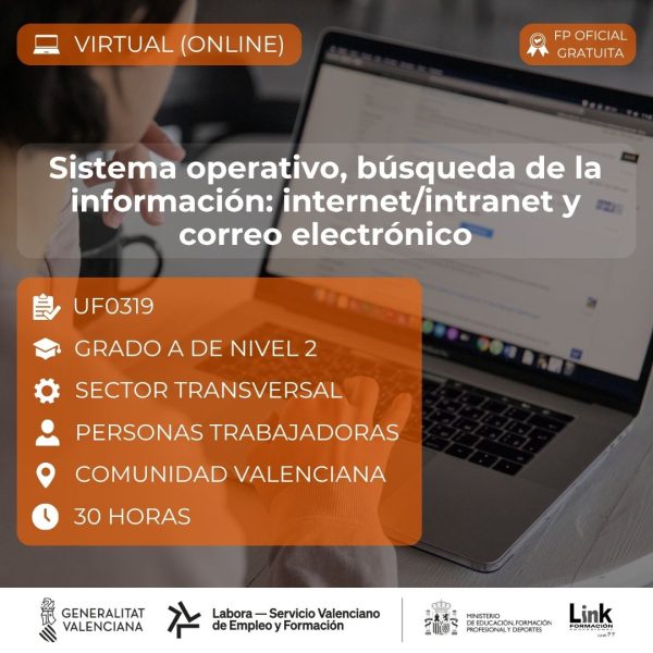 Curso de Sistema operativo, búsqueda de la información: internet/intranet y correo electrónico para trabajadores - Link Formación