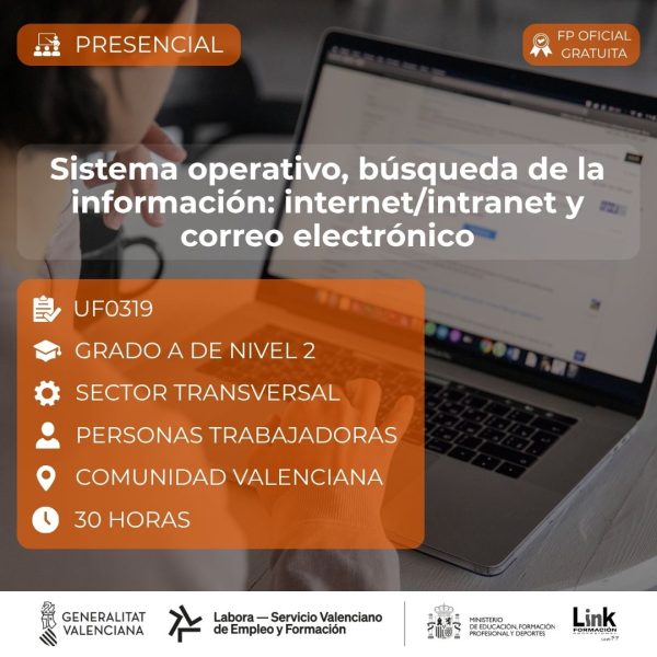 Curso de Sistema operativo, búsqueda de la información: internet/intranet y correo electrónico para trabajadores - Link Formación