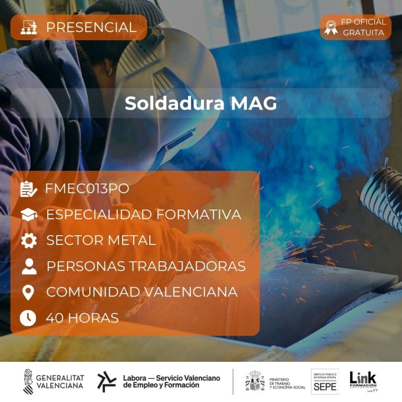 Curso de Soldadura MAG para trabajadores - Link Formación