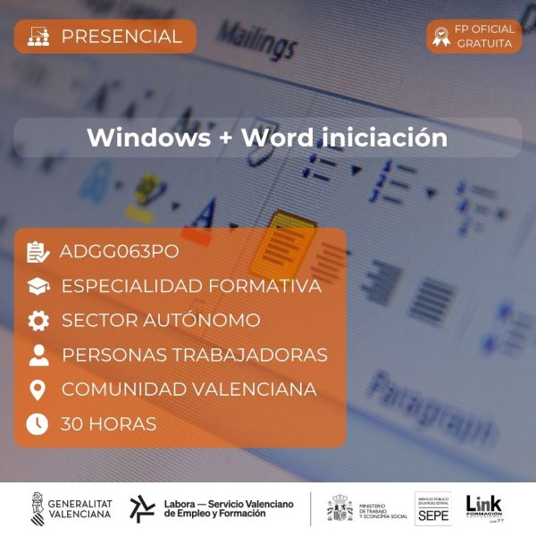 Curso de Windows + Word iniciación para autónomos - Link Formación