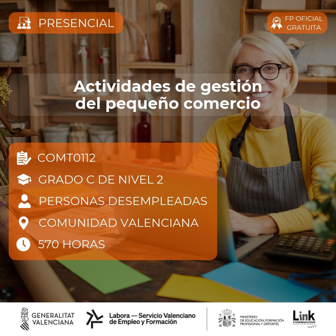 Curso de Actividades de gestión del pequeño comercio para desempleados - Link Formación