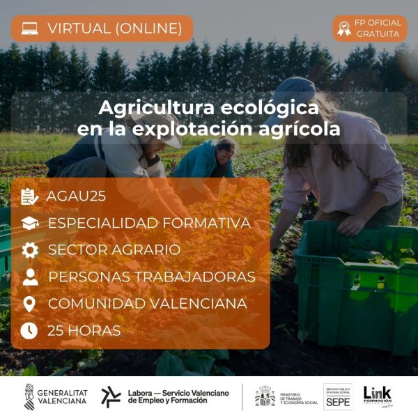 Curso de Agricultura ecológica en la explotación agrícola para trabajadores - Link Formación