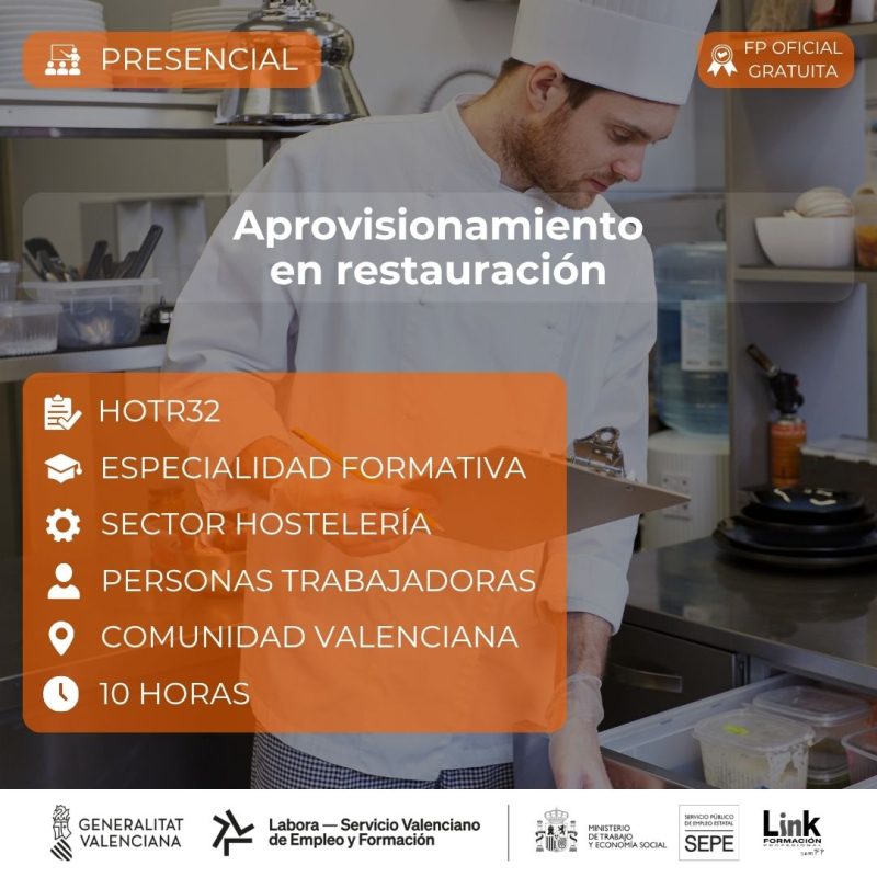Curso de Aprovisionamiento en restauración para trabajadores - Link Formación