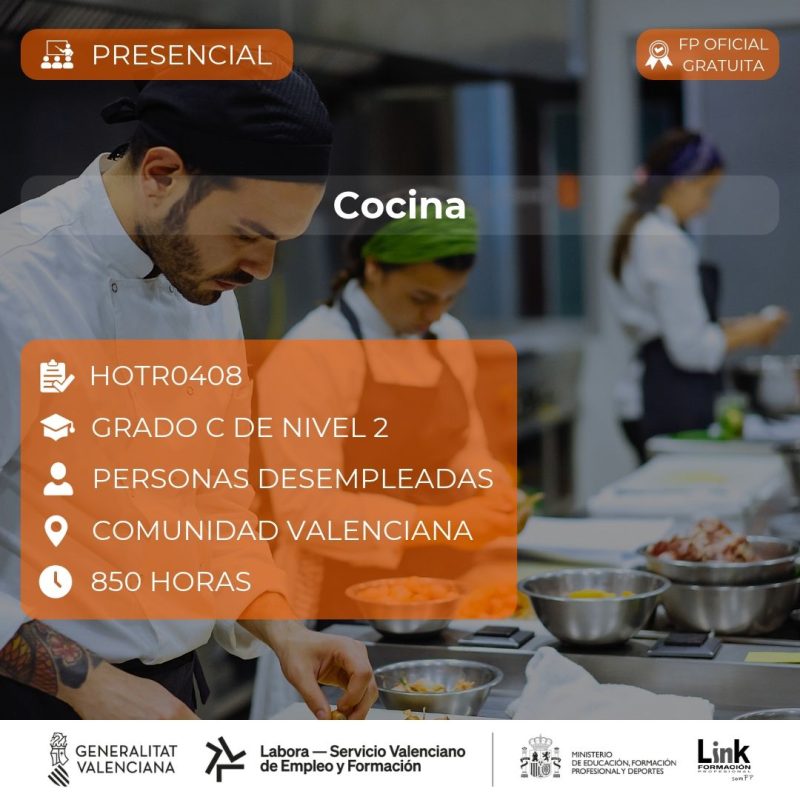 Curso de Cocina para desempleados - Link Formación