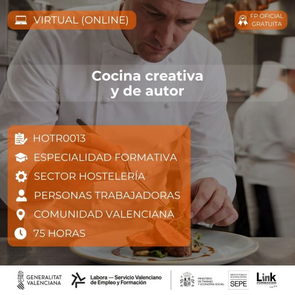 Curso de Cocina creativa y de autor para trabajadores - Link Formación