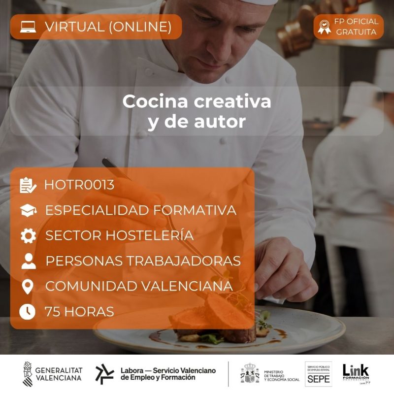 Curso de Cocina creativa y de autor para trabajadores - Link Formación