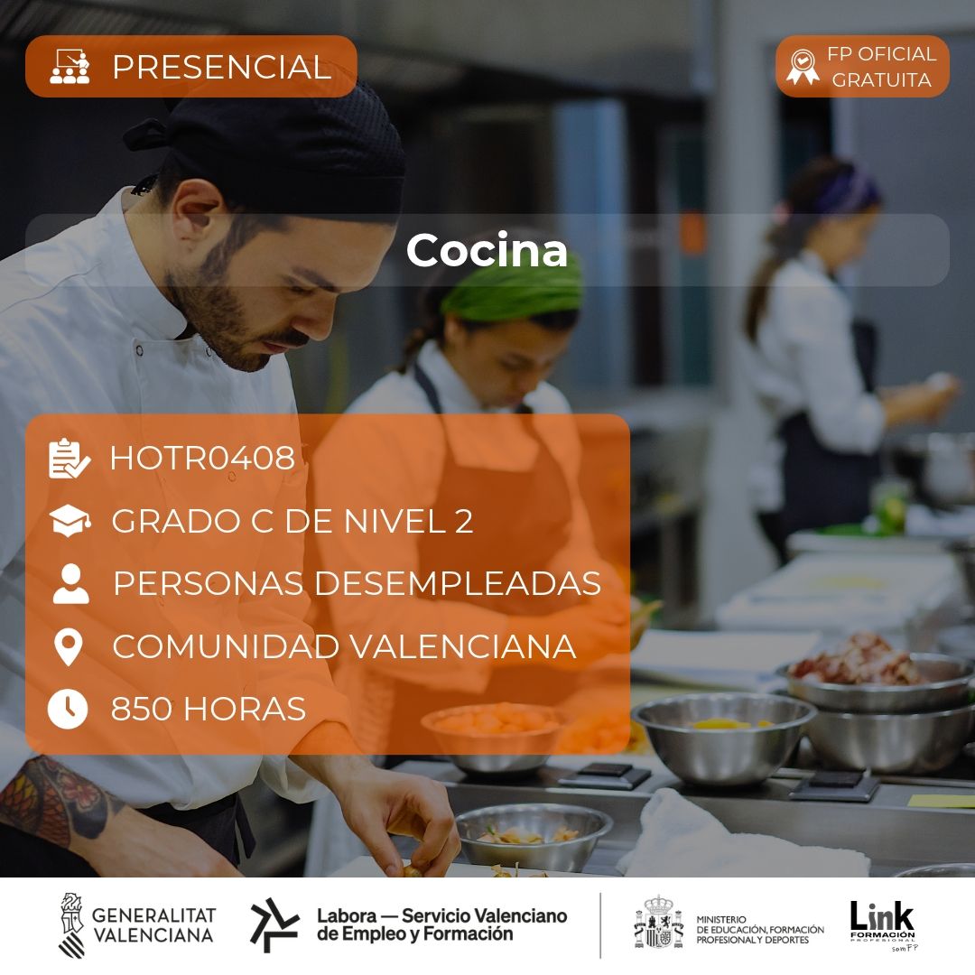 Curso de Cocina para desempleados - Link Formación
