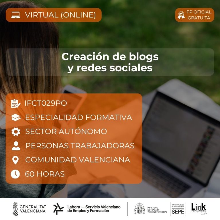 Curso de Creación de blogs y redes sociales para autónomos - Link Formación
