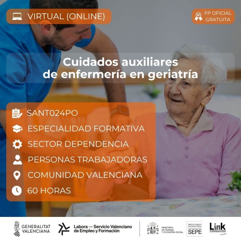 Curso de Cuidados auxiliares de enfermería en geriatría para trabajadores - Link Formación