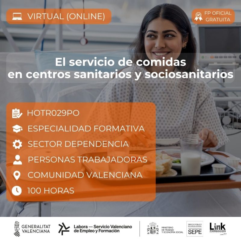 Curso de El servicio de comidas en centros sanitarios y sociosanitarios para trabajadores - Link Formación