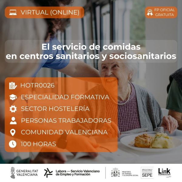 Curso de El servicio de comidas en centros sanitarios y sociosanitarios para trabajadores - Link Formación
