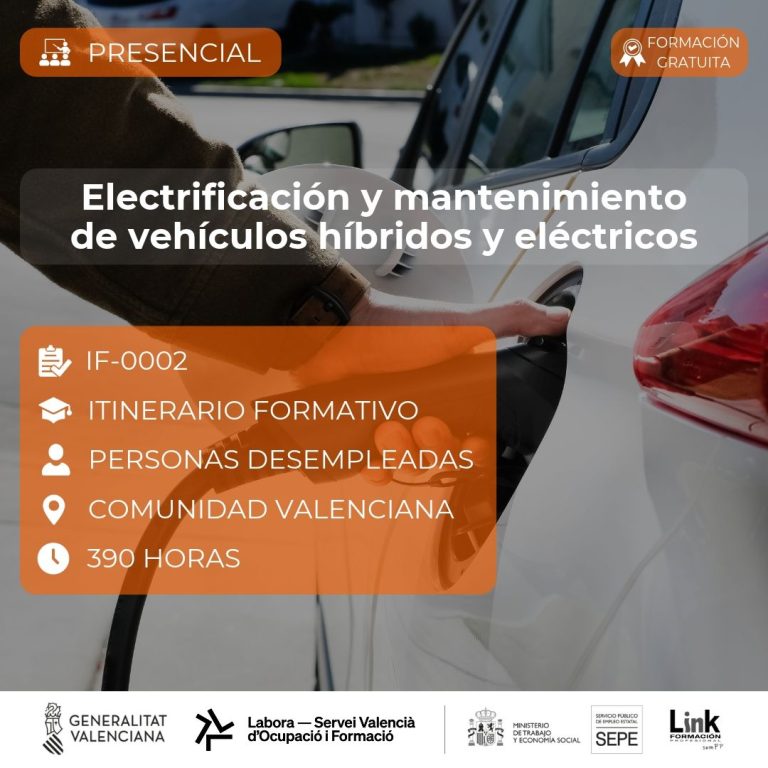 Curso de Electrificación y mantenimiento de vehículos híbridos y eléctricos para desempleados - Link Formación