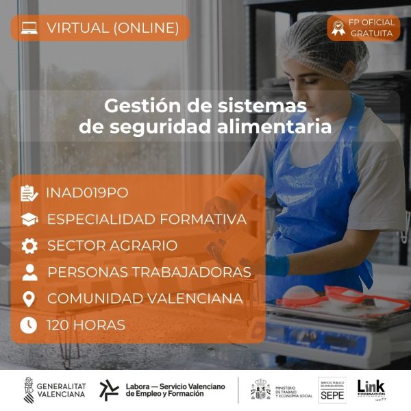 Curso de Gestión de sistemas de seguridad alimentaria para trabajadores - Link Formación
