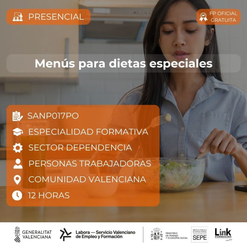 Curso de Menús para dietas especiales para trabajadores - Link Formación