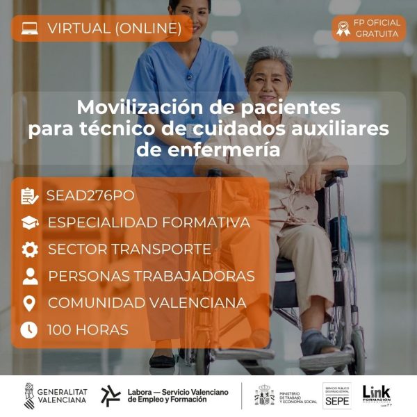 Curso de Movilización de pacientes para técnico de cuidados auxiliares de enfermería para trabajadores - Link Formación