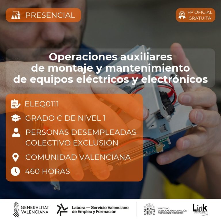 ELEQ0111 - OPERACIONES AUXILIARES DE MONTAJE Y MANTENIMIENTO DE EQUIPOS ELÉCTRICOS Y ELECTRÓNICOS