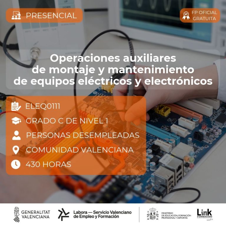 ELEQ0111 - OPERACIONES AUXILIARES DE MONTAJE Y MANTENIMIENTO DE EQUIPOS ELÉCTRICOS Y ELECTRÓNICOS