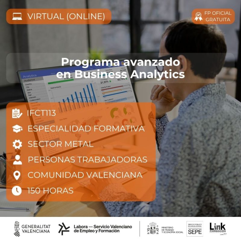 Curso de Programa avanzado en Business Analytics para trabajadores - Link Formación