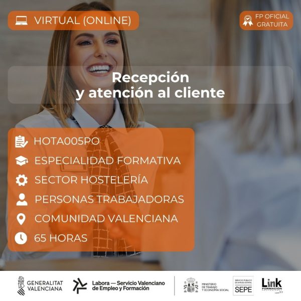 Curso de Recepción y atención al cliente para trabajadores - Link Formación