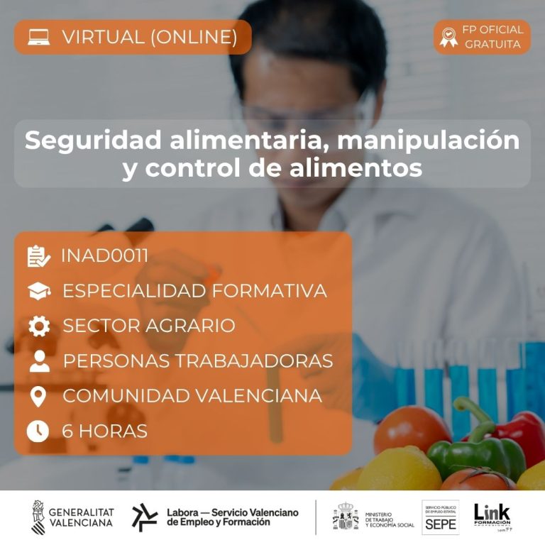 Curso de Seguridad alimentaria, manipulación y control de alimentos para trabajadores - Link Formación