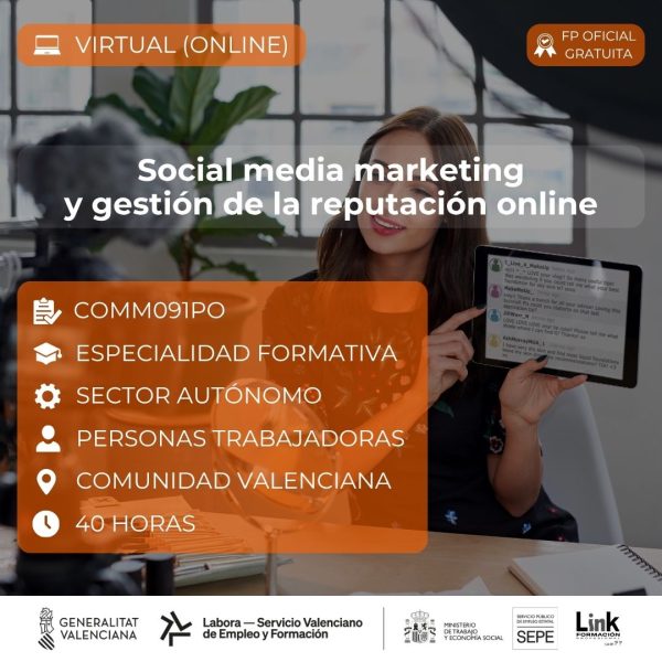Curso de Social media marketing y gestión de la reputación online para autónomos - Link Formación