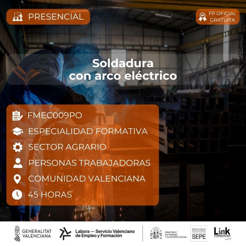 Curso de Soldadura con arco eléctrico para trabajadores - Link Formación