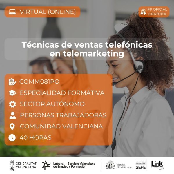Curso de Técnicas de ventas telefónicas en telemarketing para autónomos - Link Formación