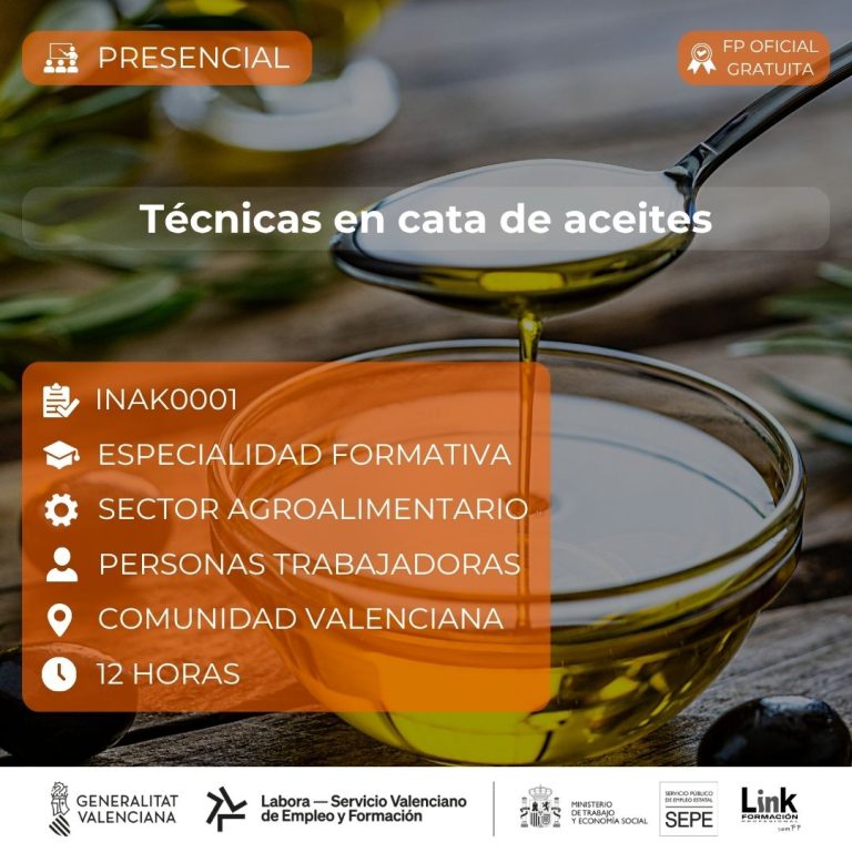 Curso de Técnicas en cata de aceites para trabajadores - Link Formación