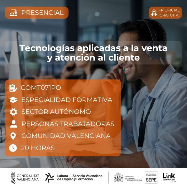 Curso de Tecnologías aplicadas a la venta y atención al cliente para autónomos - Link Formación